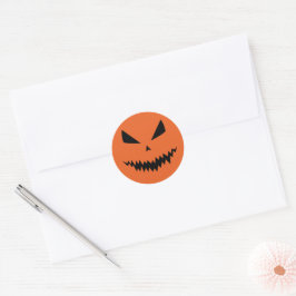 Cool scary Jack O'Lantern Halloween zwart sinaasap Ronde Sticker