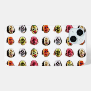 Cool Scary Mask Patroon iPhone 15 Mini Hoesje