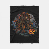 Cool Scary Werewolf Halloween Theme Fleece Deken (Voorkant)