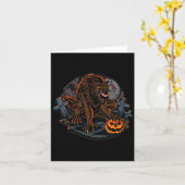 Cool Scary Werewolf Halloween Theme Kaart (Gele Bloem)