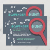 Cool Scavenger Hunt Invitation Kaart (Voorkant / Achterkant)