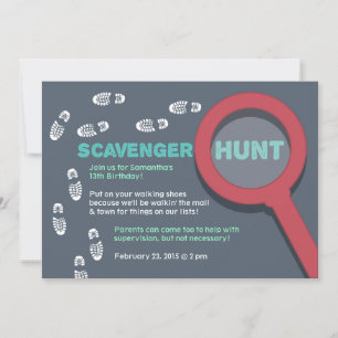 Cool Scavenger Hunt Invitation Kaart