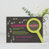 Cool Scavenger Hunt Invitation Kaart (Staand voorkant)