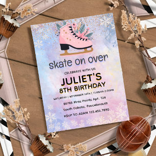 Cool schaatsen feest 8e verjaardag kaart