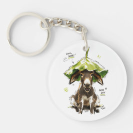 Cool schaduw goede dag grappige ezel met bladhoed sleutelhanger
