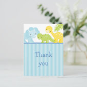Cool schattig jongen dinosaurus dank u briefkaart (Staand voorkant)