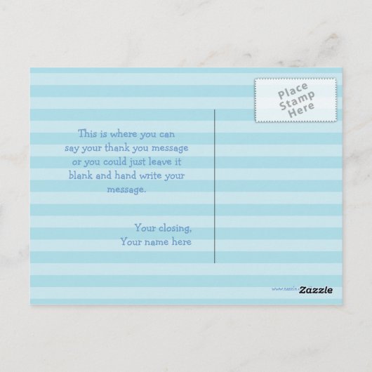 Cool schattig jongen dinosaurus dank u briefkaart (Achterkant)