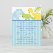 Cool schattig jongen's dinosaurus verjaardagsfeest kaart (Staand voorkant)