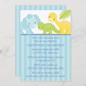 Cool schattig jongen's dinosaurus verjaardagsfeest kaart (Voorkant / Achterkant)