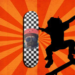 Cool schattig Pug dambord Persoonlijk Skateboard<br><div class="desc">Schatkbord Cool Pug Design voor een persoon die van geïnspireerde design op straat houdt. Stedelijke Warrior Sunset Pugs zijn  onmiskenbare pooches bedankt op hun geknipte gezichten. Ze maken griezelige en vrolijke stadscampions met pupulaire mode</div>