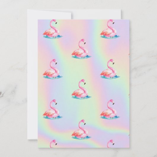 Cool Schattig roze flamingo's holografisch Kaart (Achterkant)