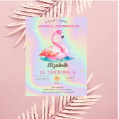 Cool Schattig roze flamingo's holografisch Kaart