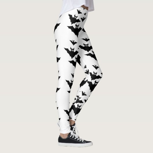 Cool schattig vliegende vleermuizen Halloween zwar Leggings (Rechts)
