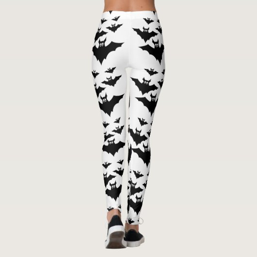 Cool schattig vliegende vleermuizen Halloween zwar Leggings (Achterkant)