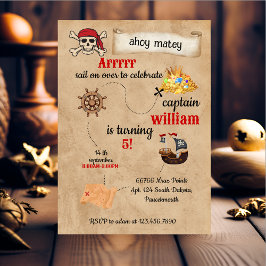 cool schattig zwembad schip Pirate Verjaardag Kaart