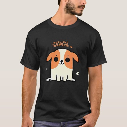 Cool Schattige Baby Dog Design - Zwart T-shirt (Voorkant)