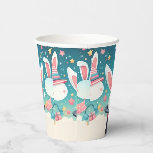 Cool Schattige Bunny TV Party Magic Show 1e Verjaa Papieren Bekers (Rechts)