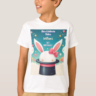Cool Schattige Bunny TV Party Magic Show 1e Verjaa T-shirt