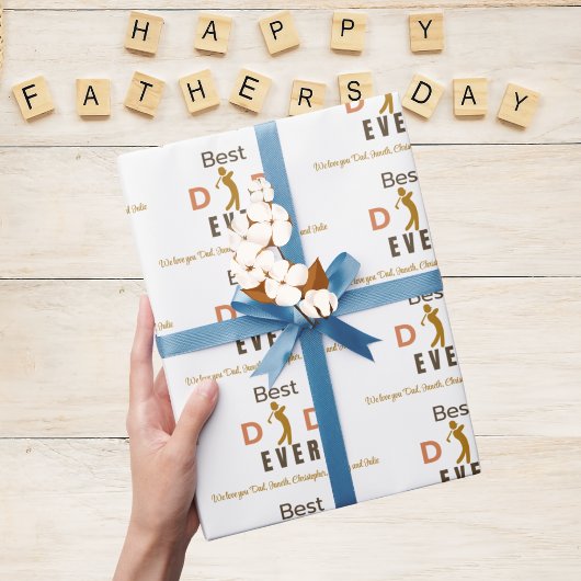 Cool Schattige Elegant Moderne Beste Papa Ooit Vad Cadeaupapier