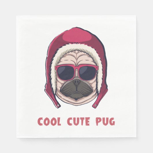 Cool Schattige Pug Servet (Voorkant)