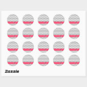 Cool schattige trendy monogram grijze grote polka  ronde sticker (Vel)