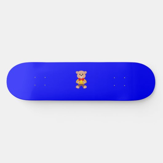 Cool Schattigee Little Bowtie Teddy Bear op Blue Persoonlijk Skateboard (Horizontaal)