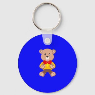 Cool Schattigee Little Bowtie Teddy Bear op Blue Sleutelhanger