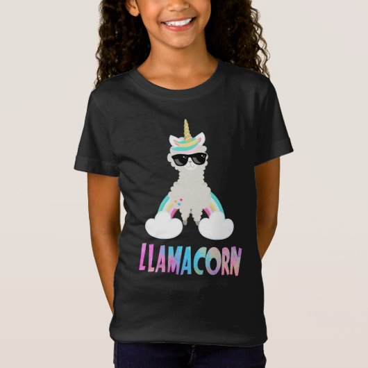Cool Schattigee Llamacorn Eenhoorn Llama T-shirt (Voorkant)