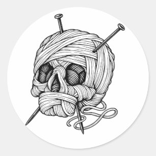 Cool Schedel met Zonnebril en Achterstevoren Pet Ronde Sticker