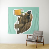 Cool Schildpad Drinkt Sap Sticker Wandkleed (In Situ (horizontaal))