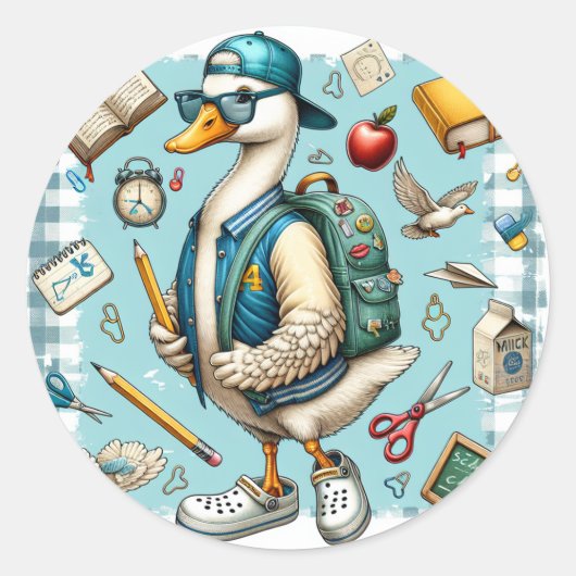 Cool School Duck terug naar school Stickers (Voorkant)
