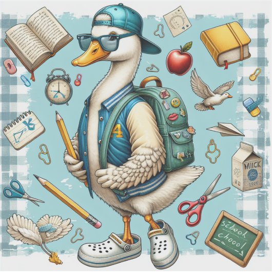 Cool School Duck terug naar school Stickers (Voorkant)