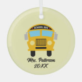 Cool Schoolbuschauffeur naam toevoegen Glas Ornament (Voorkant)