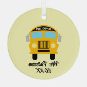 Cool Schoolbuschauffeur naam toevoegen Glas Ornament (Achterkant)