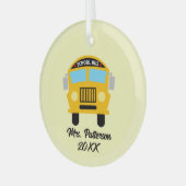 Cool Schoolbuschauffeur naam toevoegen Glas Ornament (Voorkant links)