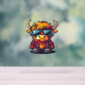 Cool Schotse Highland Koe Classic T-shirt Acryl Bord (Neutraal)