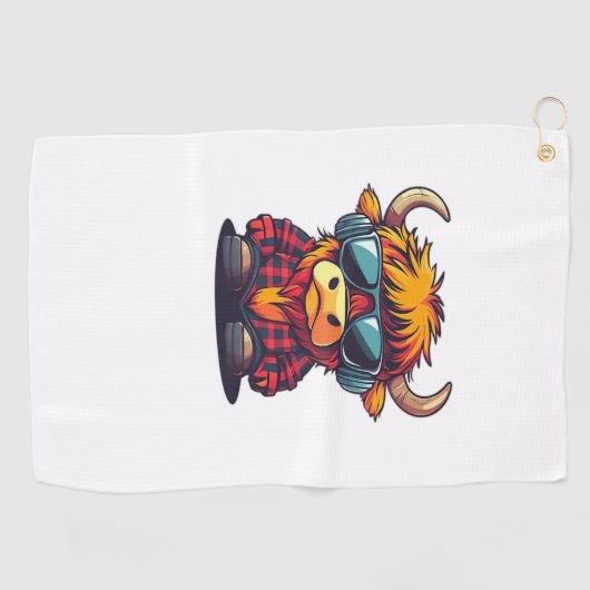 Cool Schotse Highland Koe Classic T-shirt Golfhanddoek (Horizontaal)