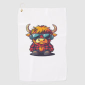 Cool Schotse Highland Koe Classic T-shirt Golfhanddoek (Voorkant)