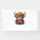 Cool Schotse Highland Koe Classic T-shirt Spandoek (Horizontaal)