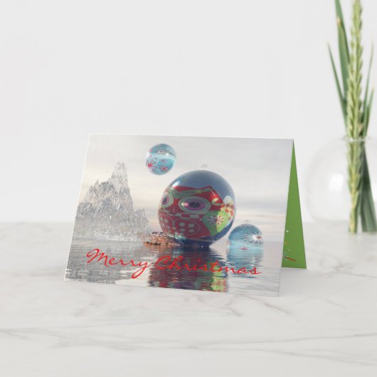 Cool Sci-fi kaart met zwevende Baubles (Voorkant)