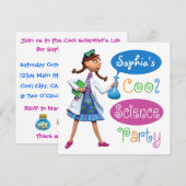 Cool Science Birthday Party for Girls Kaart (Voorkant / Achterkant)