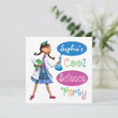 Cool Science Birthday Party for Girls Kaart (Staand voorkant)