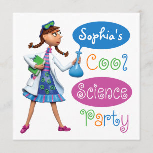 Cool Science Birthday Party for Girls Kaart
