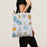 Cool science Geek biology art Tote Bag<br><div class="desc">Geek meisje koel themaontwerp voor wetenschap met biologie met microscoop,  DNA en diverse andere wetenschappelijke symbolen.</div>
