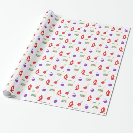 Cool Science Pattern Cadeaupapier (Uitgerold)