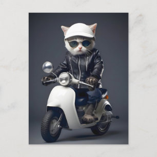 Cool Scooter Kat Gefeliciteerd Briefkaart