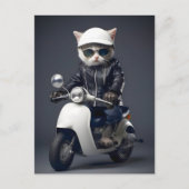 Cool Scooter Kat Gefeliciteerd Briefkaart (Voorkant)