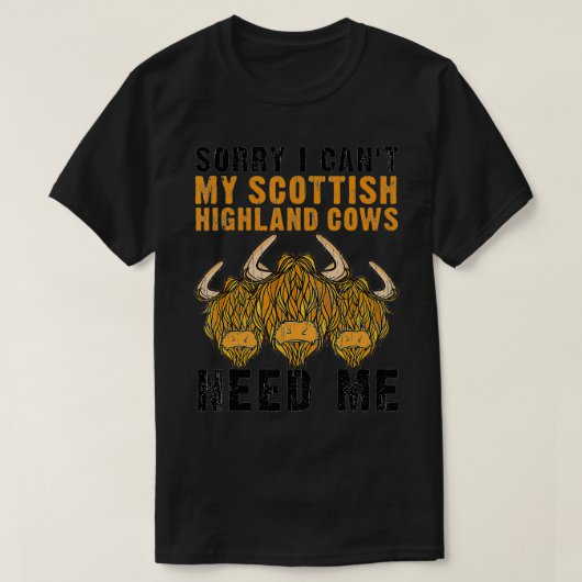 Cool Scottish Highland Koeien Gift Funny Koe voor T-shirt (Design voorkant)
