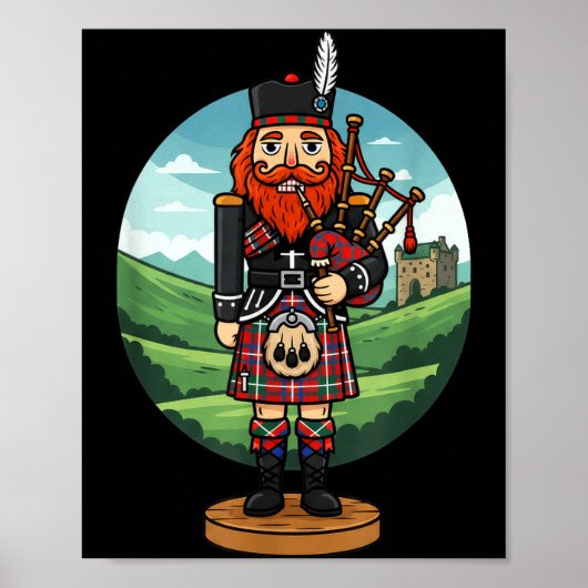 Cool Scottish Nutcracker Bagpes  Poster (Voorkant)