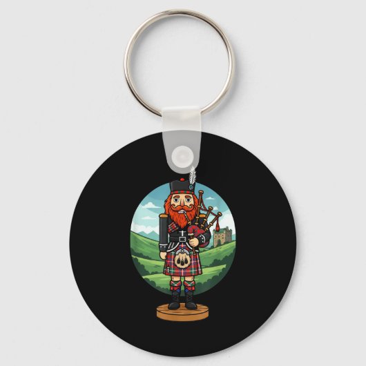 Cool Scottish Nutcracker Bagpes Sleutelhanger (Voorkant)